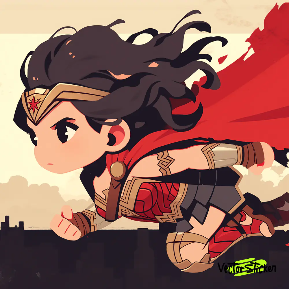 Wonder Woman With Red Cape