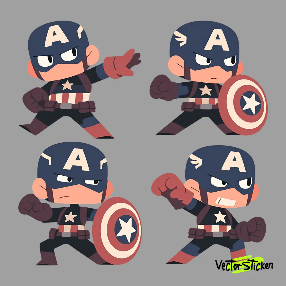 Cute Captain America Illustration