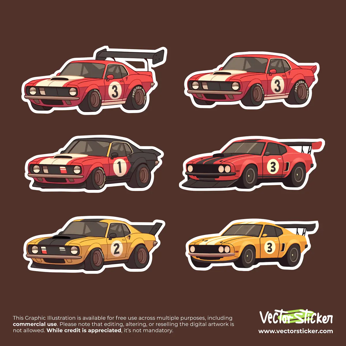 Classic Muscle Car Sticker Pack