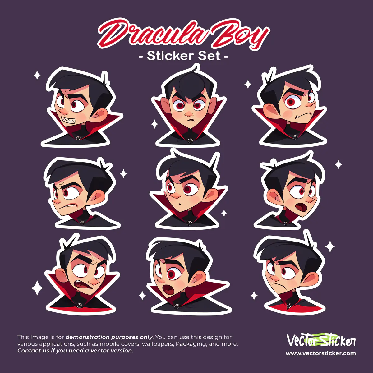 Dracula Boy Sticker Pack