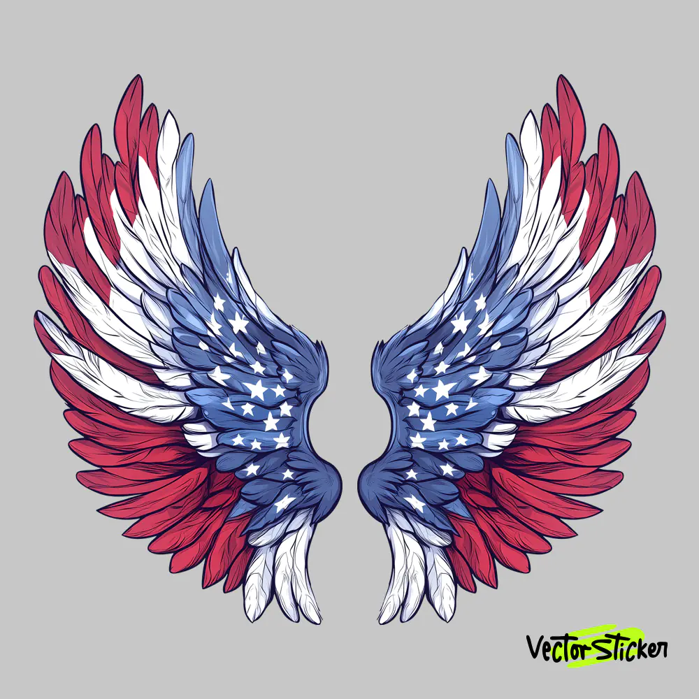 American Flag Wing Style 2