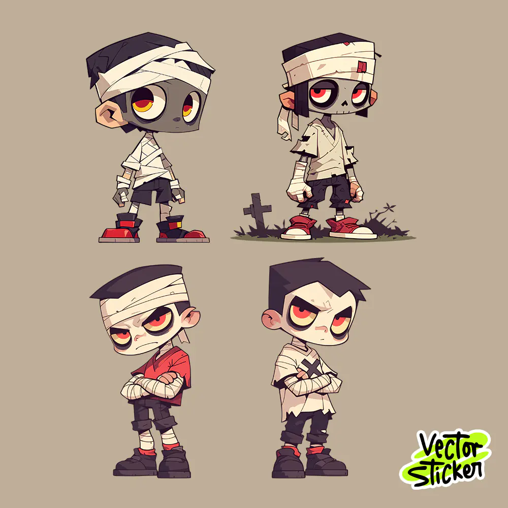 Zombie Boy Cartoon Sticker | Free Character Vector PNG