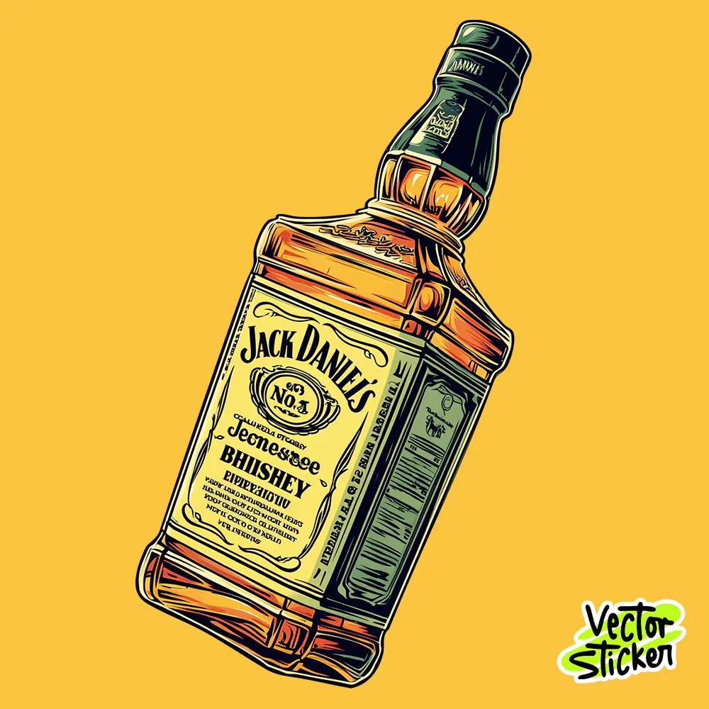 Vintage Whiskey Bottle T-Shirt Design PNG – Retro Alcohol Illustration for Streetwear