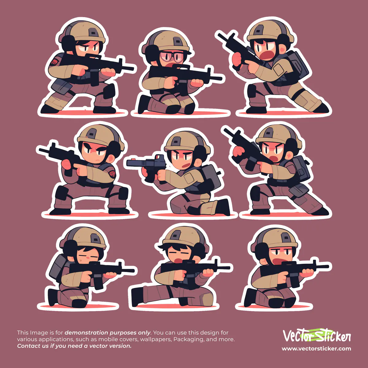 Soldier Character Sticker Pack