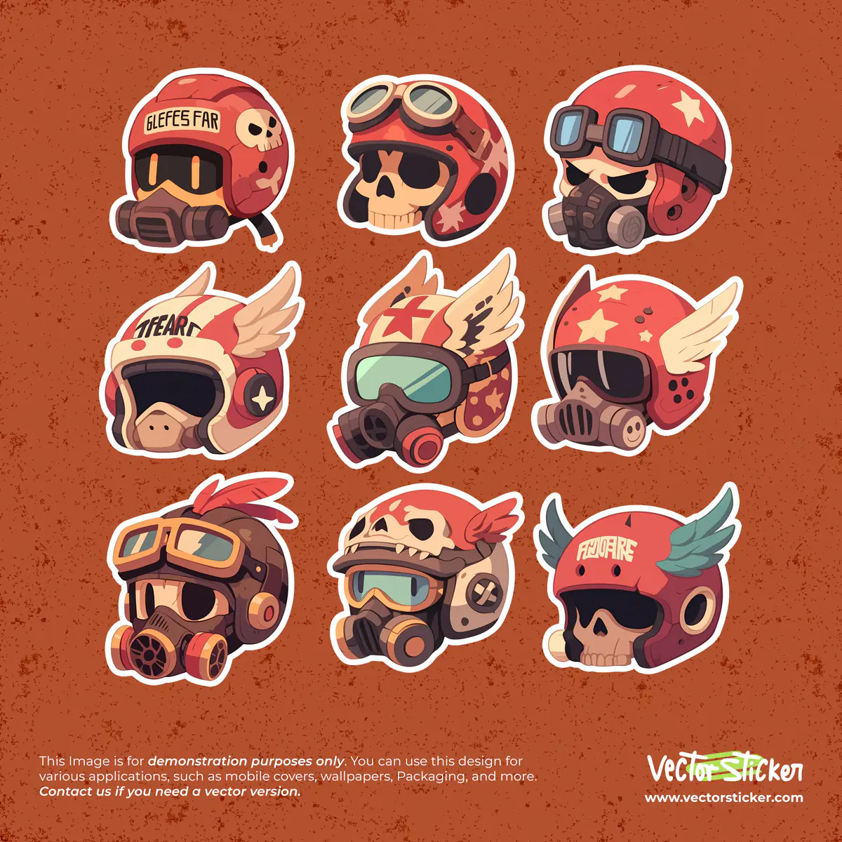 Vintage Style Helmet Sticker Pack II