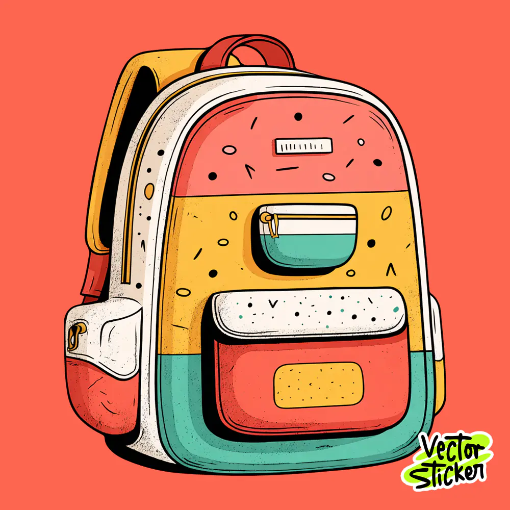 Cute Blue Backpack Sticker Hand-Drawn Aesthetic Free PNG | VectorSticker