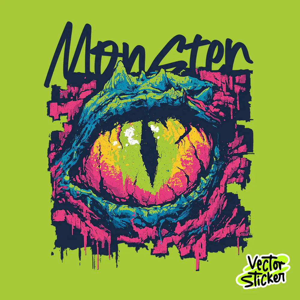 Graffiti Monster Eye – Urban Horror Sticker