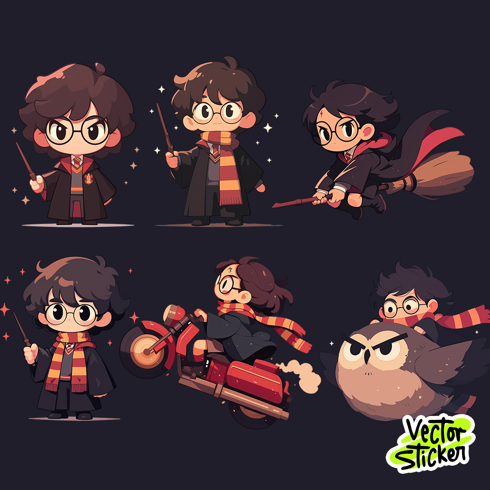 Cute Baby Harry Potter Sticker Pack in Different Poses