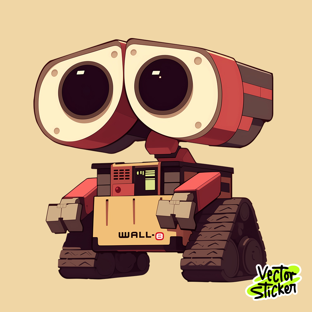 Cute Wall E in Cartoon Style