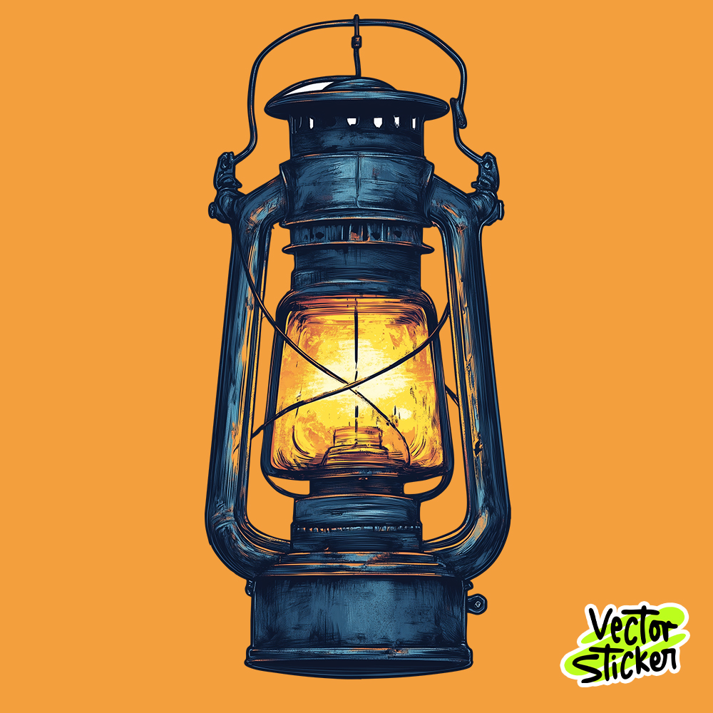 Vintage Lantern in Painting Style
