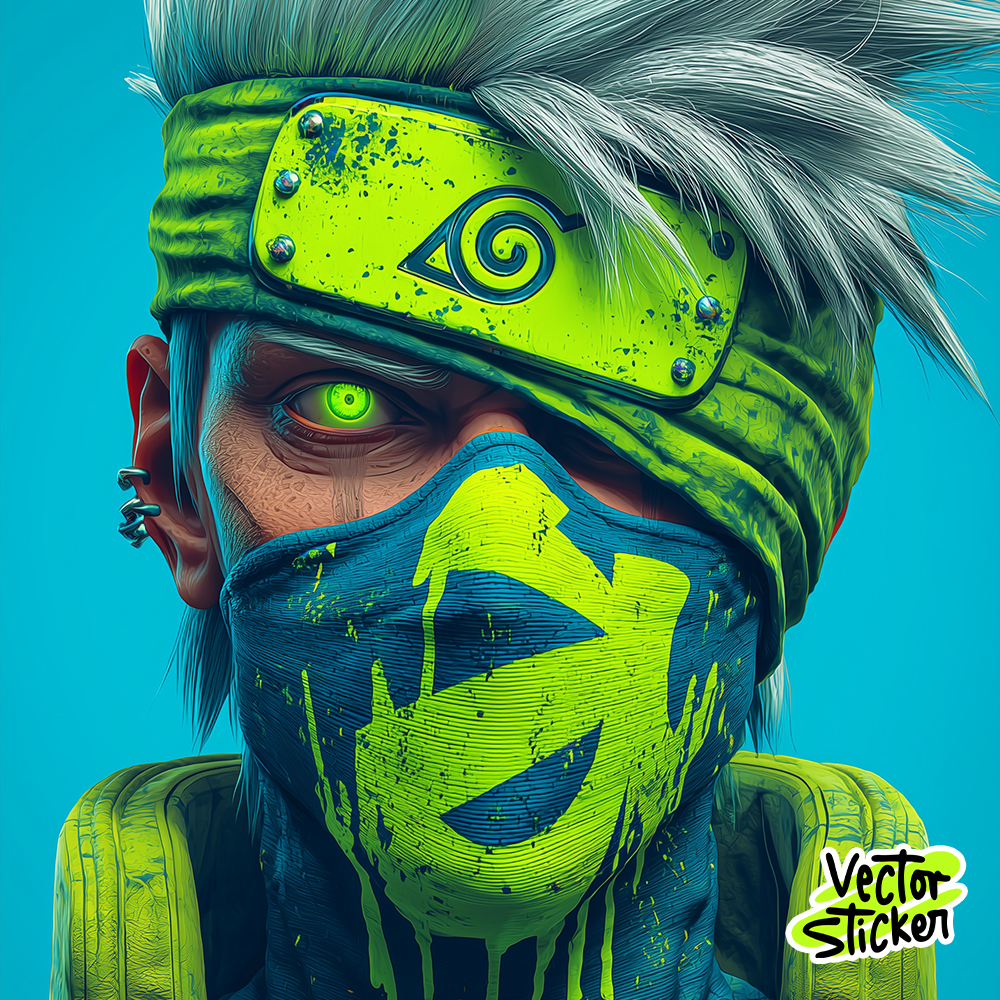 Kakashi Hatake Neon Style – Free 4K Mobile Wallpaper