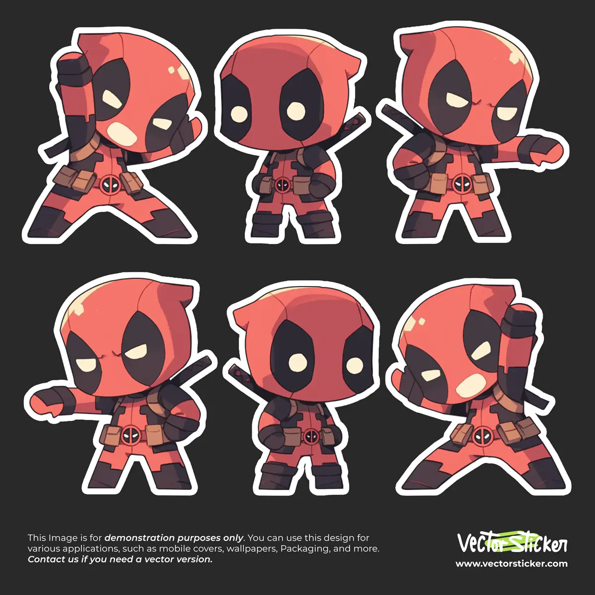 Deadpool Vector Sticker Pack