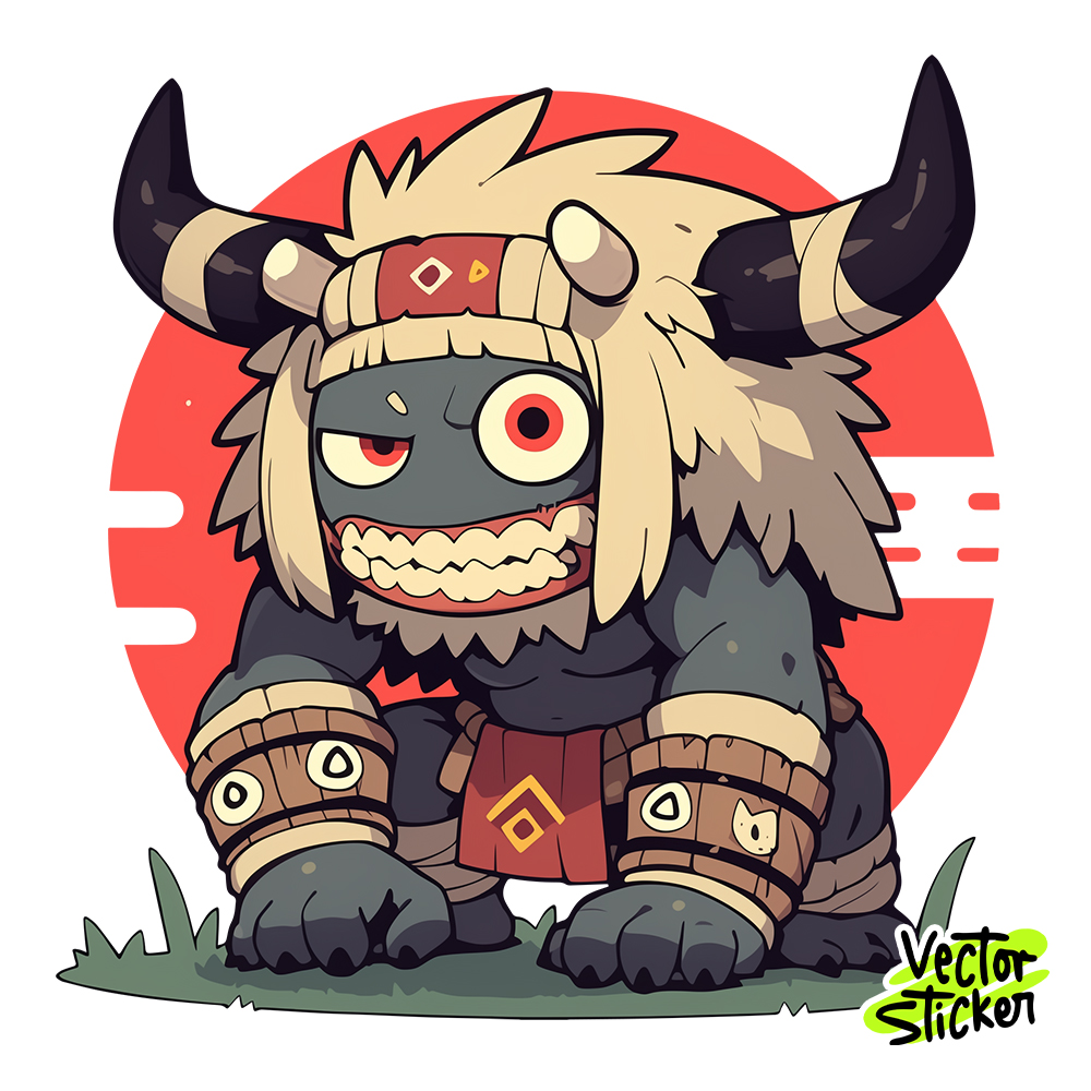 Chibi Style Barbarian Sticker