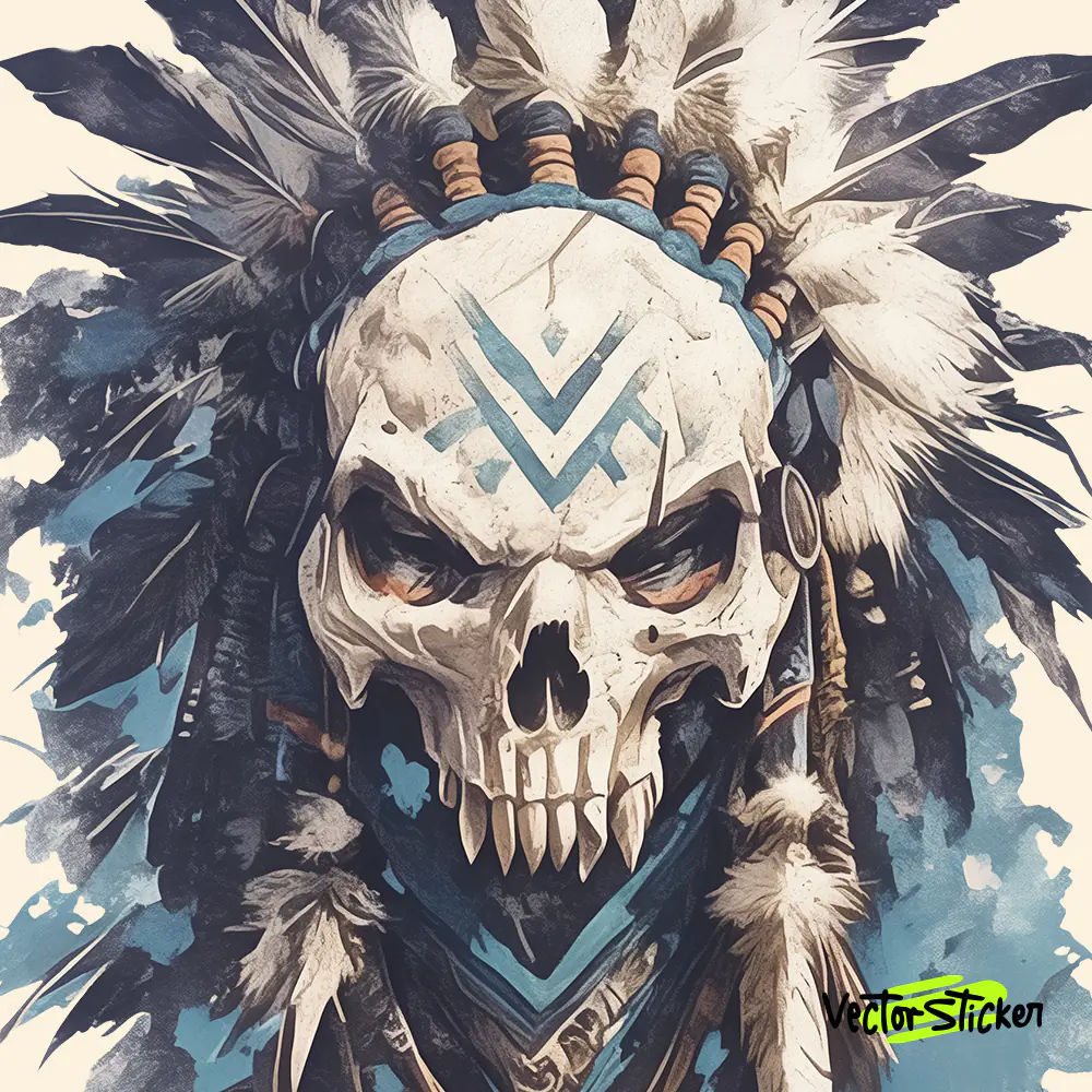 Red Indian Skull Mask