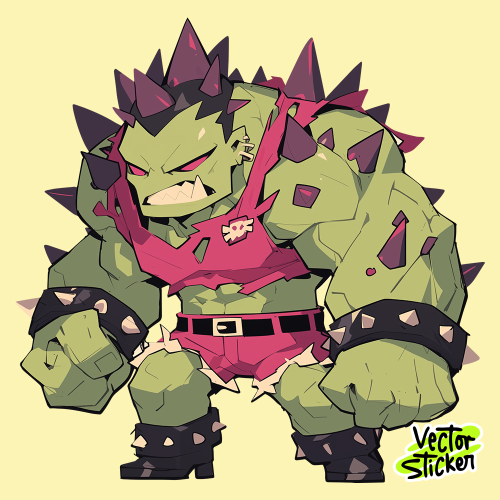Punk Style Hulk - Flat Vector