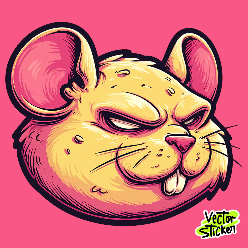 Aggressive Grumpy Hamster Sticker Design Free PNG | VectorSticker