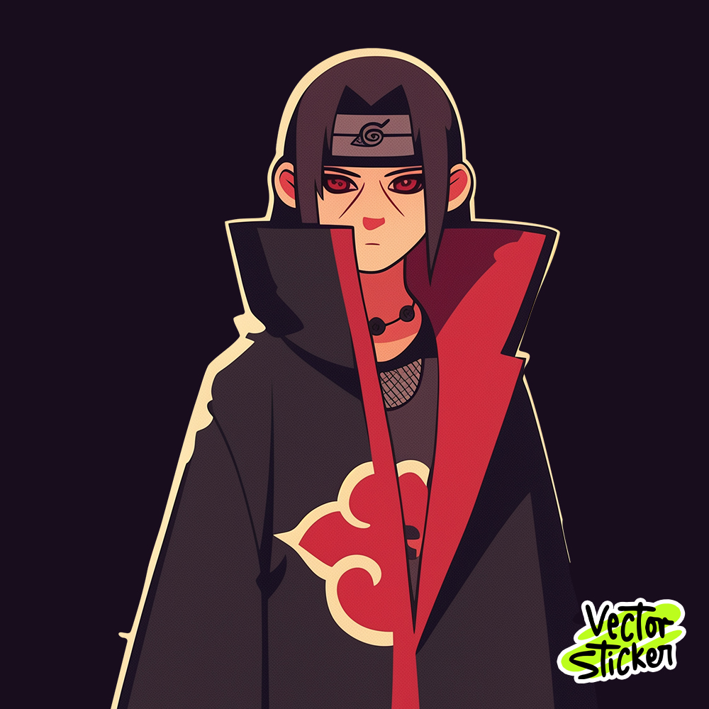 Itachi Uchiha Sticker – Flat Vector Style