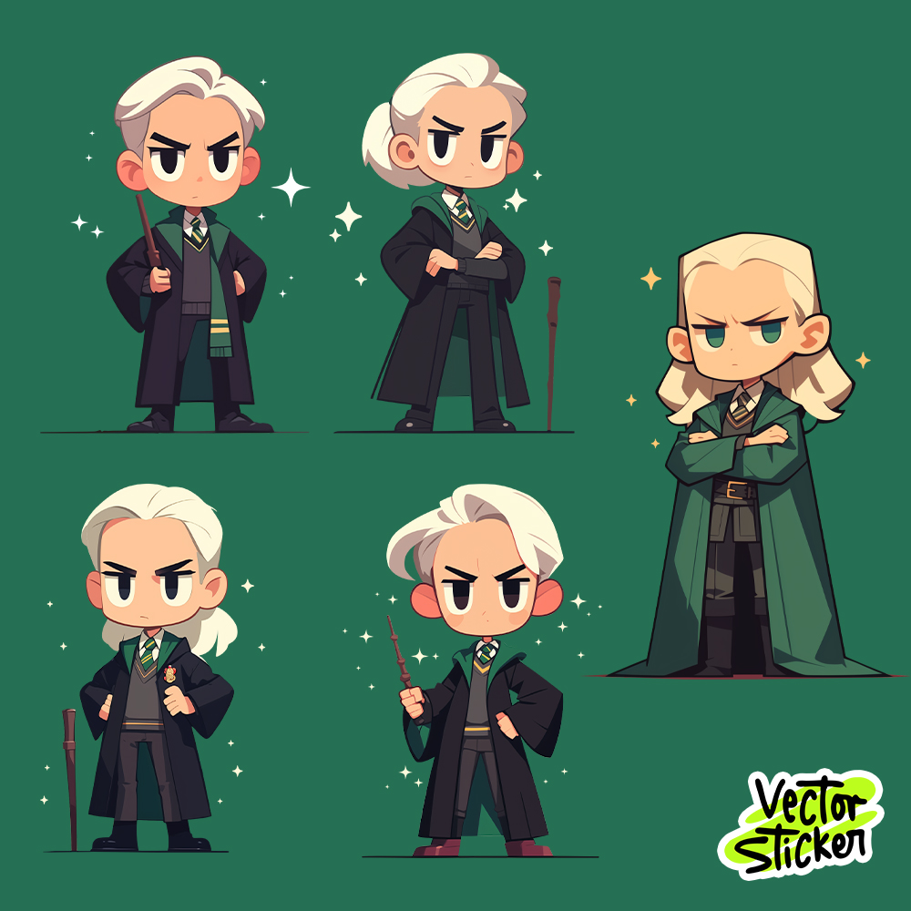 Cute Cartoon Draco Malfoy Sticker Pack