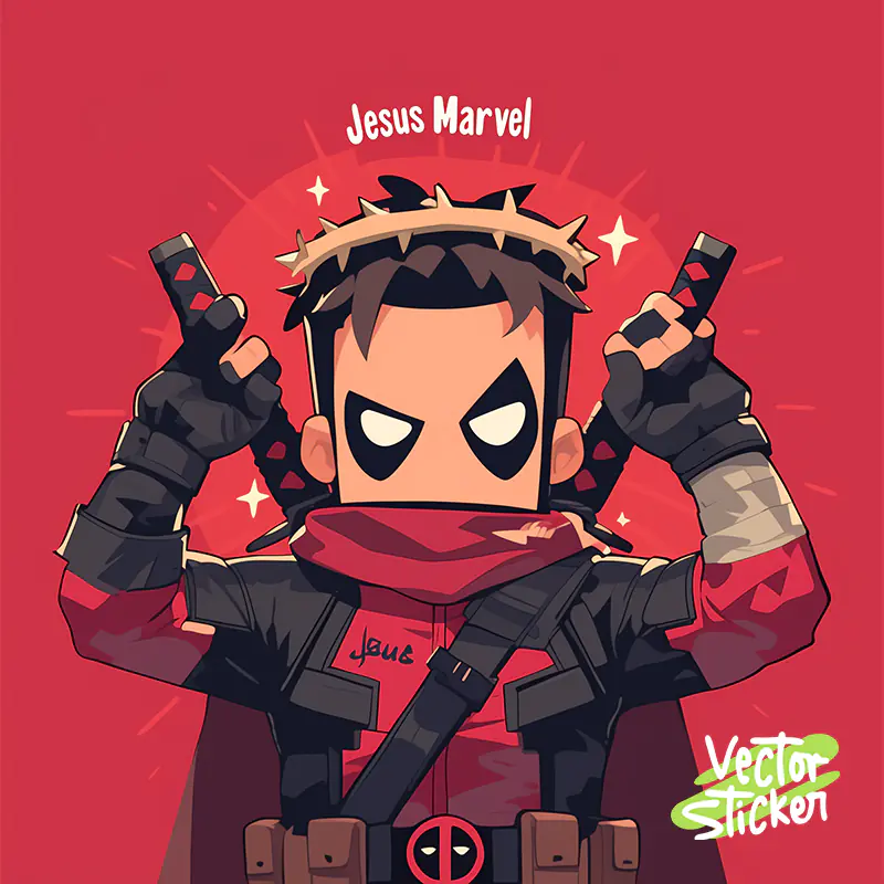 Marvel Jesus Deadpool Sticker