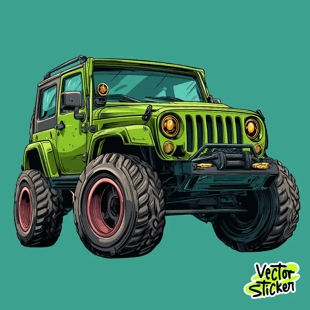 Off-Road Jeep Vector Sticker PNG Free Download | Adventure Car Design