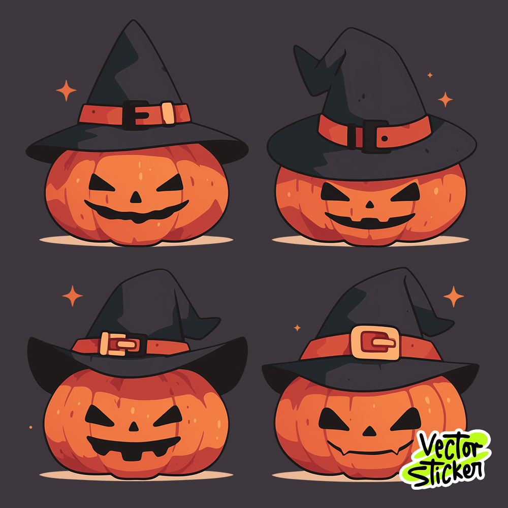Cute Halloween pumpkins Sticker Pack