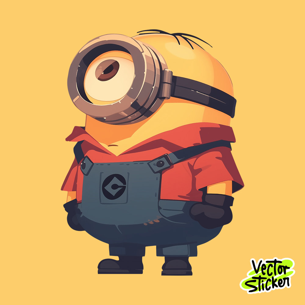 Cute Minion Stuart Cartoon Style