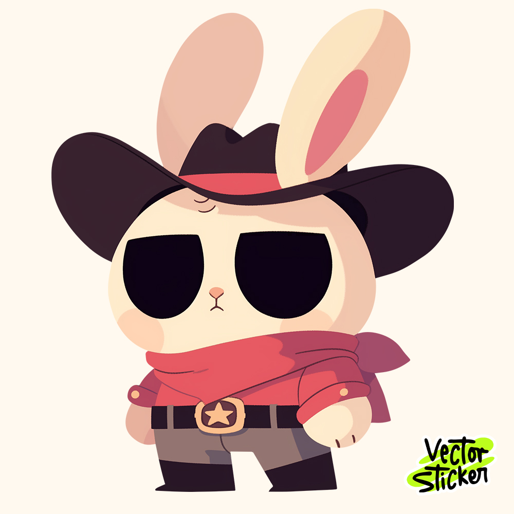 Baby Rabbit in Cowboy Suit