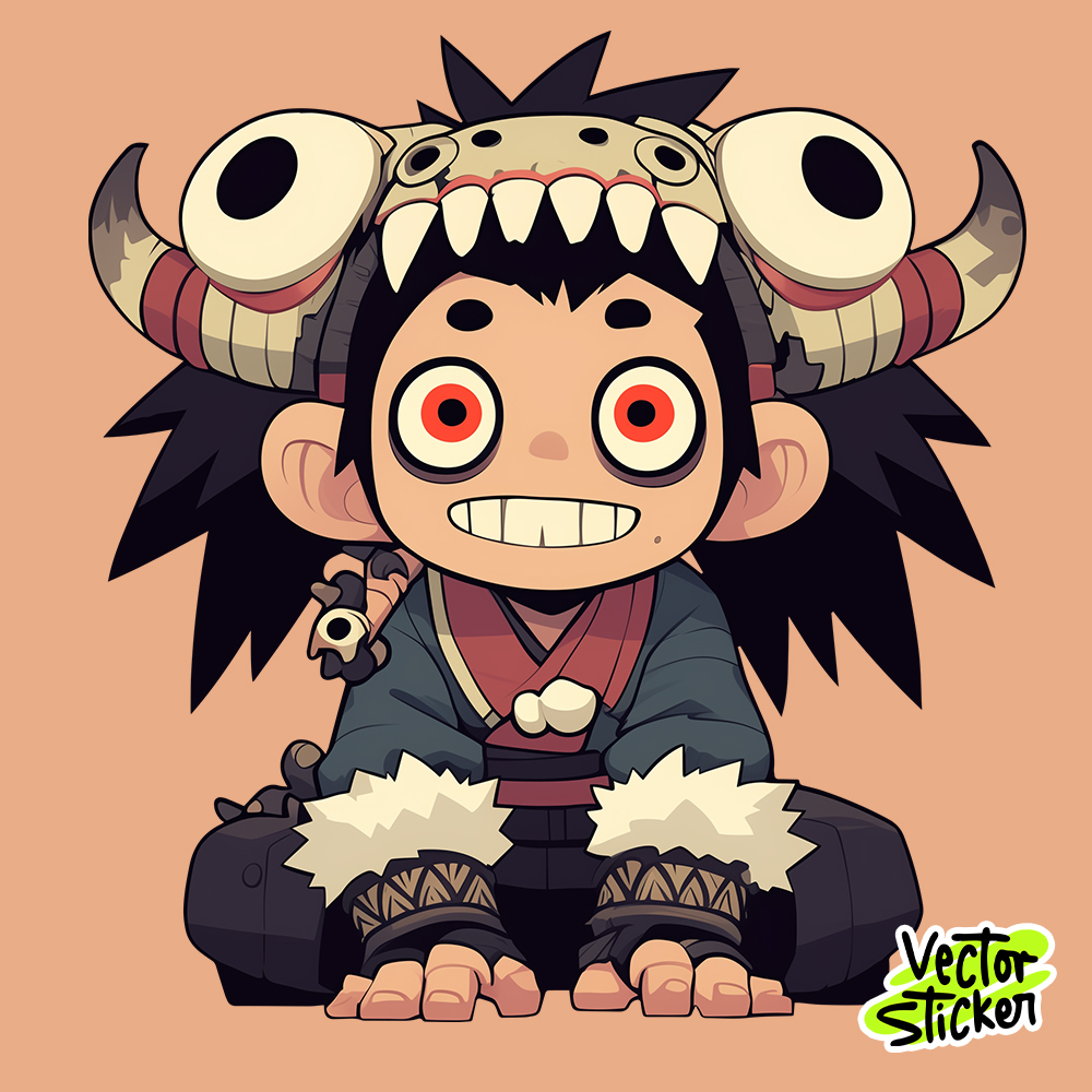 Cartoon Barbarian wearing a horned helment