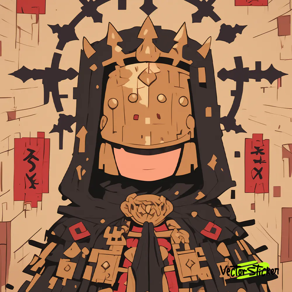 Samurai with Gold Crown