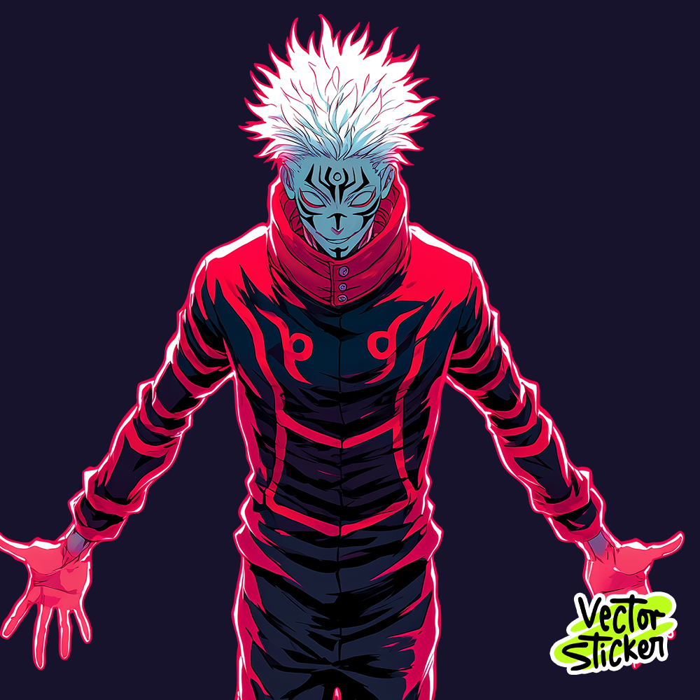 Anime Character Sukuna Illustration from Juijutsu Kaisen