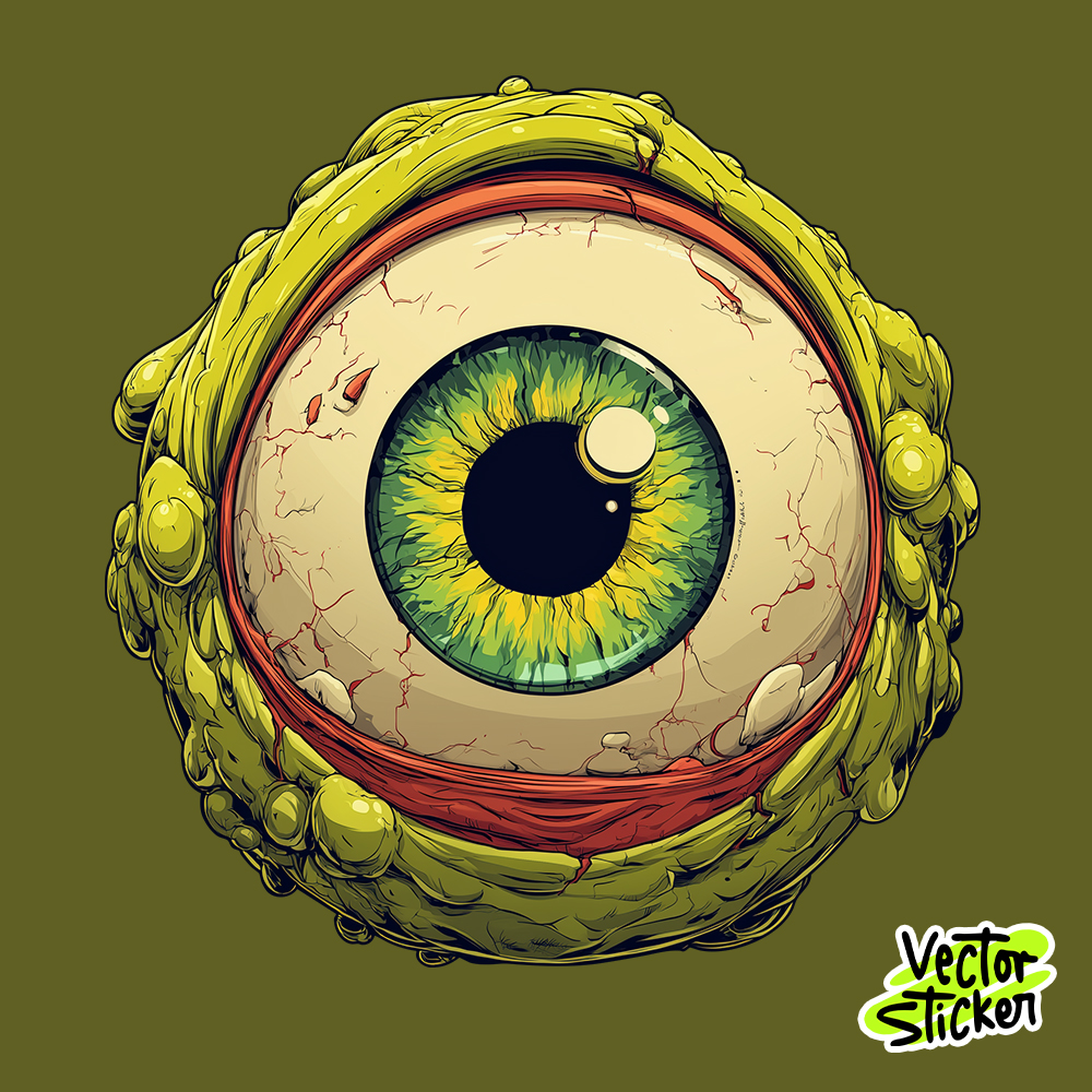 Monster Eye Illustration Sticker
