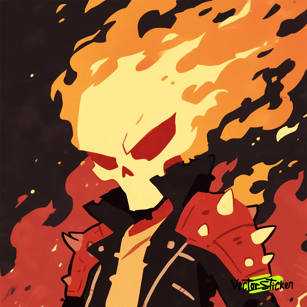 Ghost Rider Cartoon Illustration