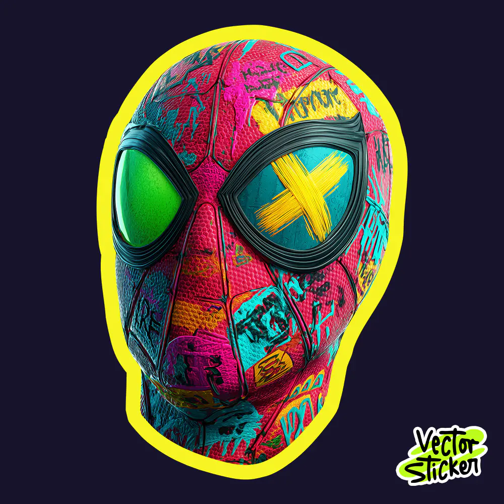 Urban Graffiti Spiderman Head Sticker