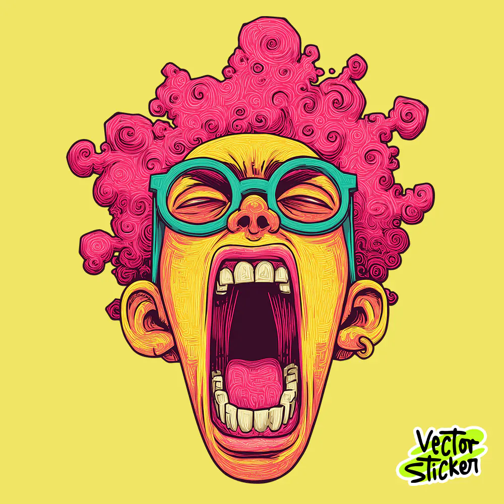 Screaming Artist Boy Bold Color Splash Free T Shirt Design