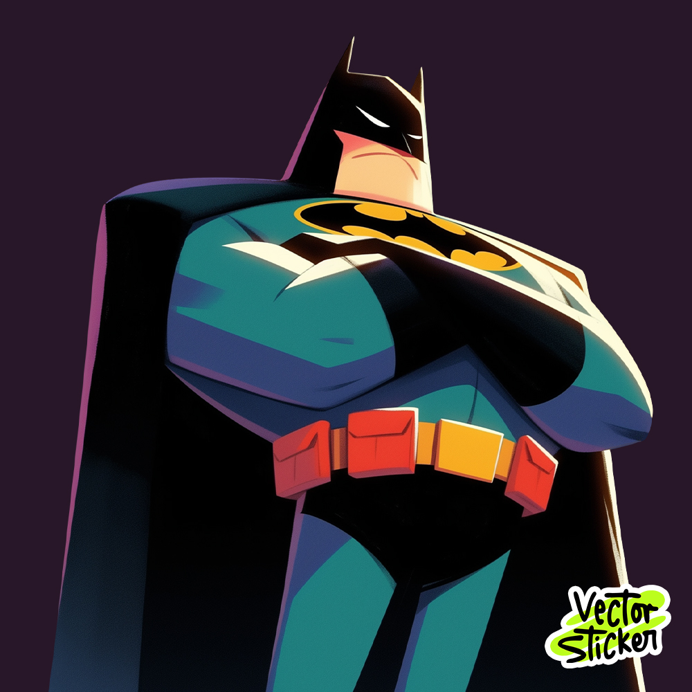 Flat Style Batman Comic Sticker Pack Dark Colors