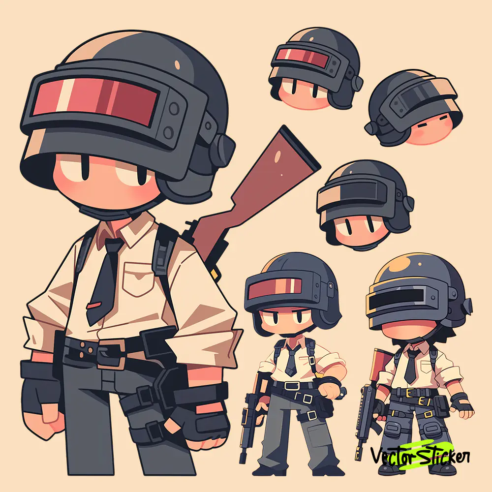 Pubg Character with Helmet