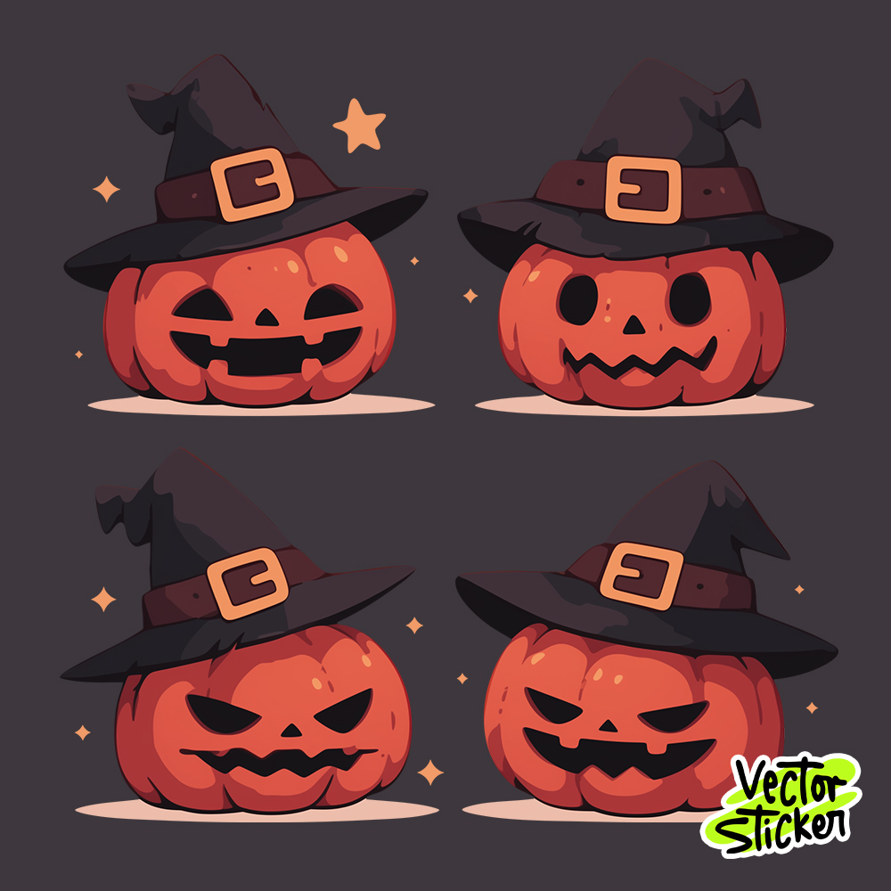 Halloween pumpkins Sticker Design II