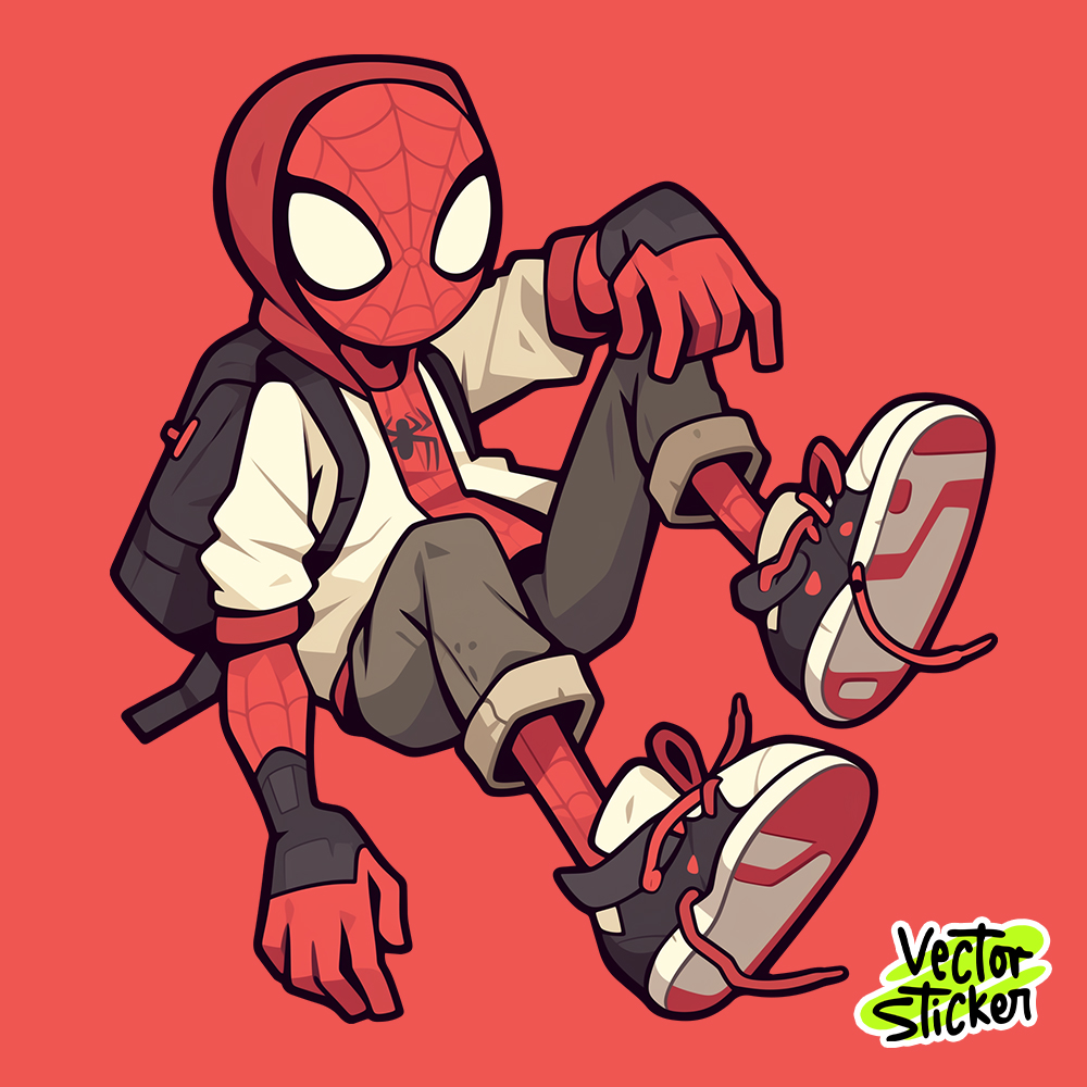 Cartoon Street Art SpiderMan Sticker