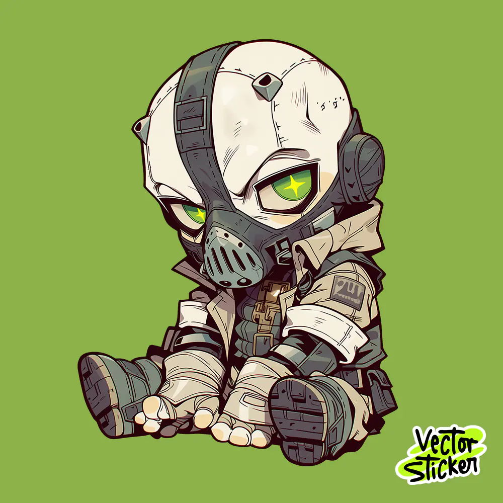 Tactical Apprentice Chibi Bane Sticker Free PNG | VectorSticker