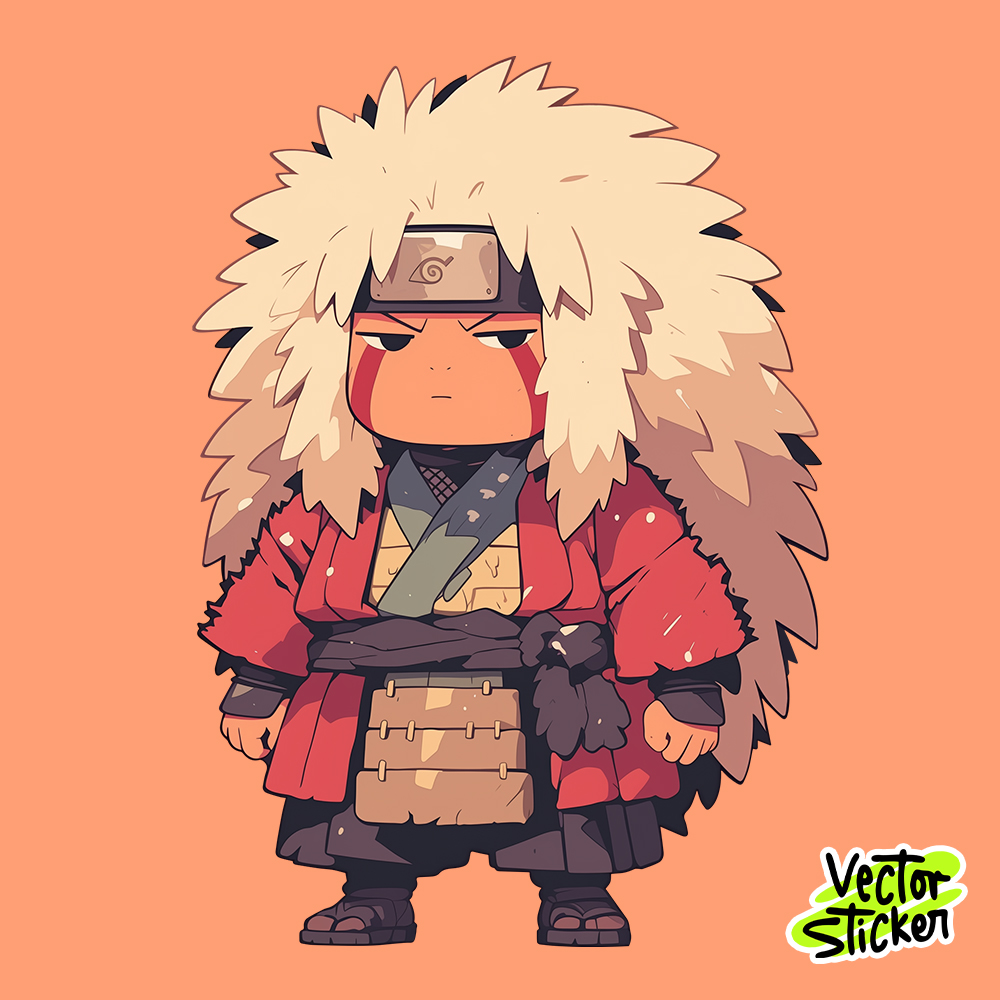 Jiraiya, Cute Anime Chibi Shinobi Ninja Jiraiya  Sticker Design