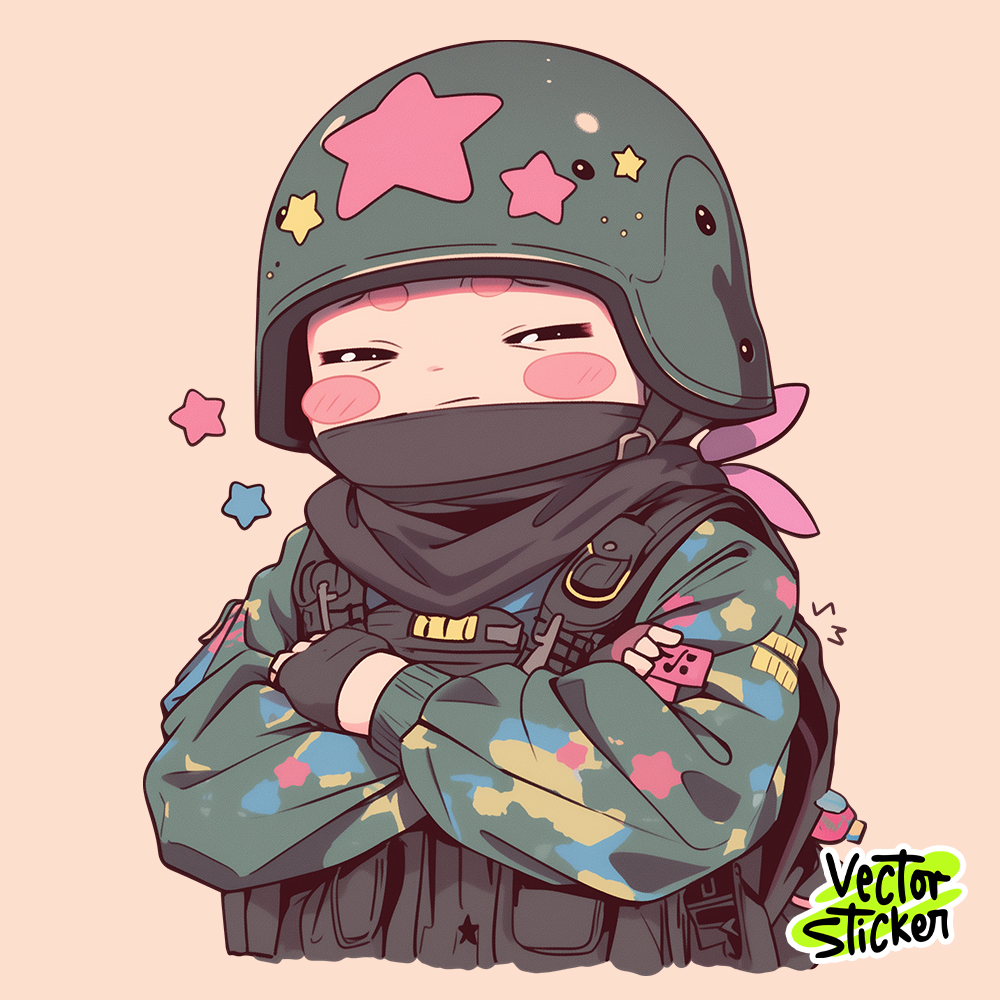 Cute PUBG Boy Character in Camouflage – Cartoon Style