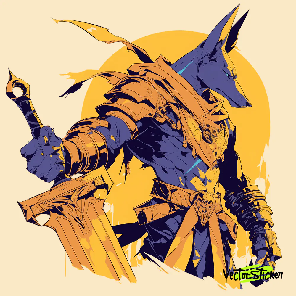 Anubis With Golden Sword II