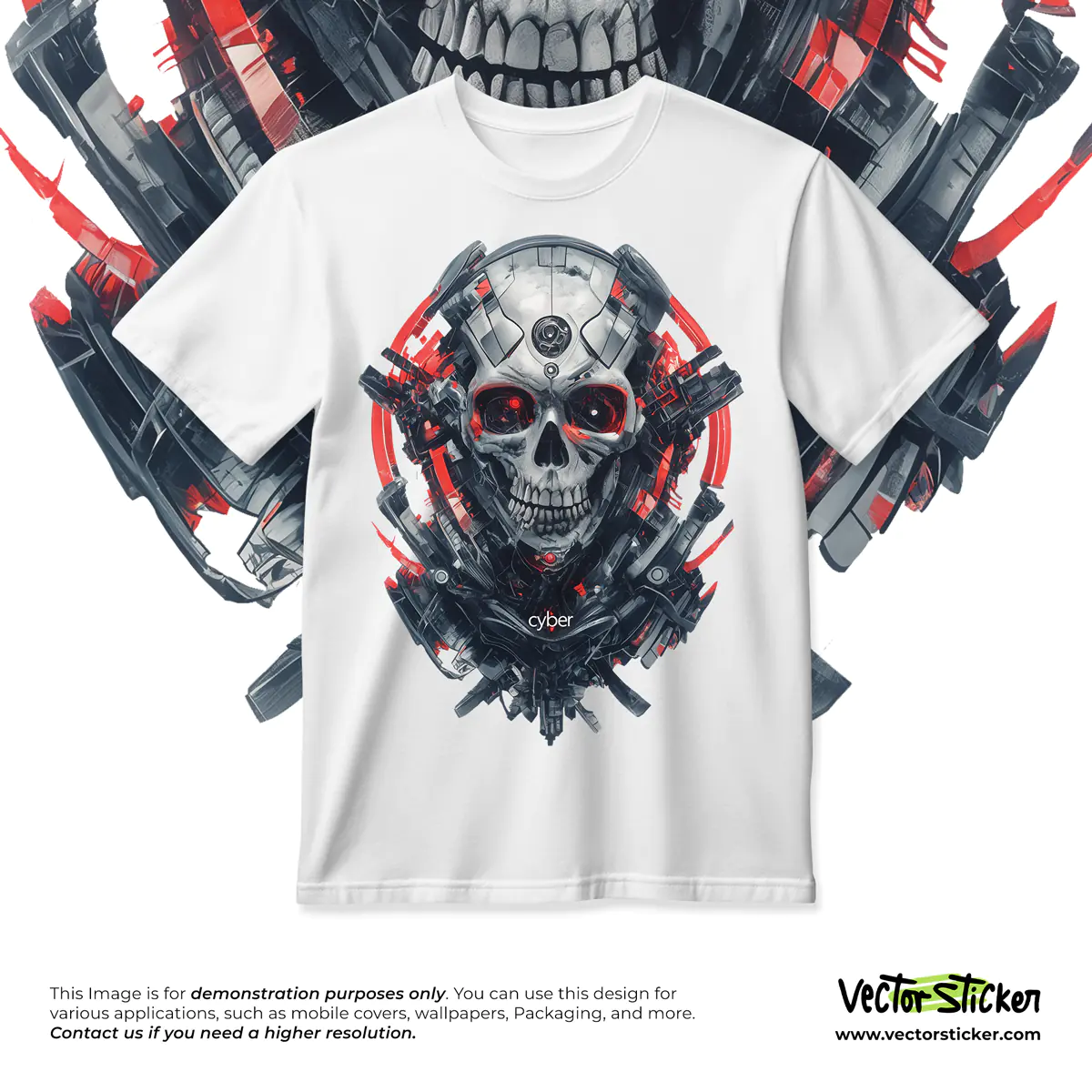 Cyber Skull T-Shirt Graphic